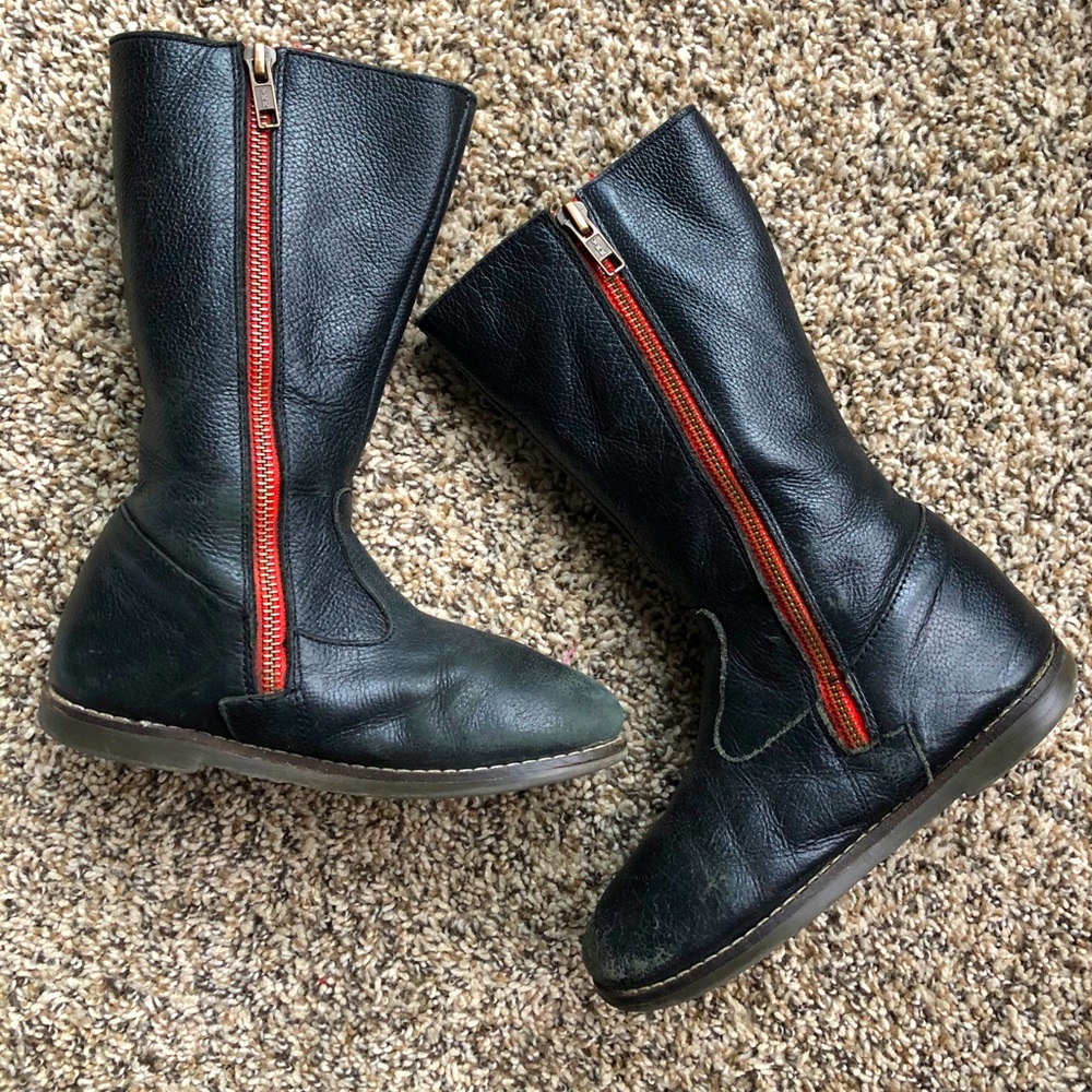 Mini Boden Brown Tall Leather Boots 30 (US 12.5)